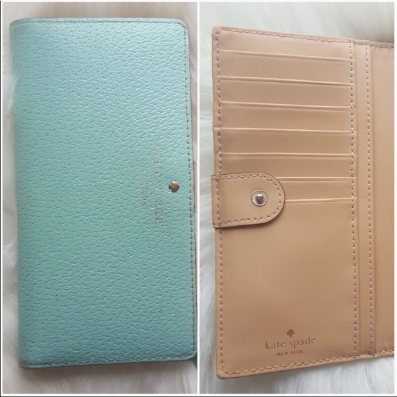Kate Spade Mint Green Leather Fold Wallet - Picture 2 of 8